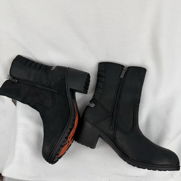 Women's Harley-Davidson Waterproof Black Boots Heels Size 8.5 M Stock #D87203 - Picture 6 of 9